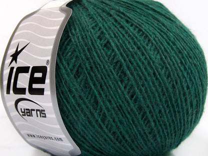 Lot of 8 Skeins Ice Yarns WOOL CORD SPORT (50% Wool) Yarn Dark Green