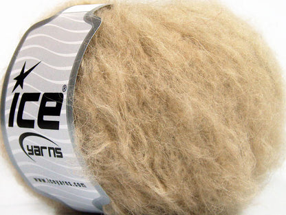 Lot of 8 Skeins ICE KAN MOHAIR (20% Mohair 25% Wool) Yarn Cafe Latte