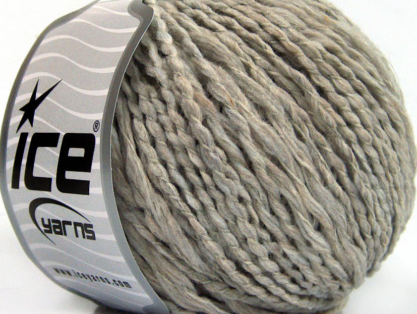 Lot of 8 Skeins ICE SALE WINTER (69% Wool) Yarn Light Grey Melange