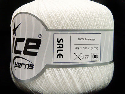 Lot of 6 Skeins Ice Yarns SALE BEAD-SEQUIN Hand Knitting Yarn White
