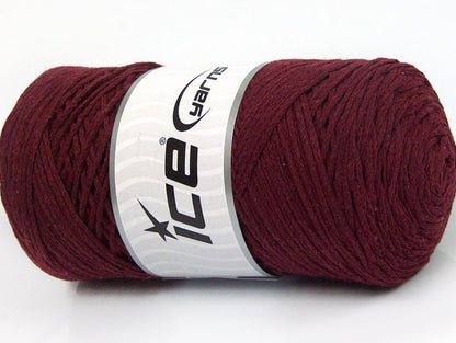250 gr ICE YARNS MACRAME COTTON (100% Cotton) Hand Knitting Yarn Burgundy