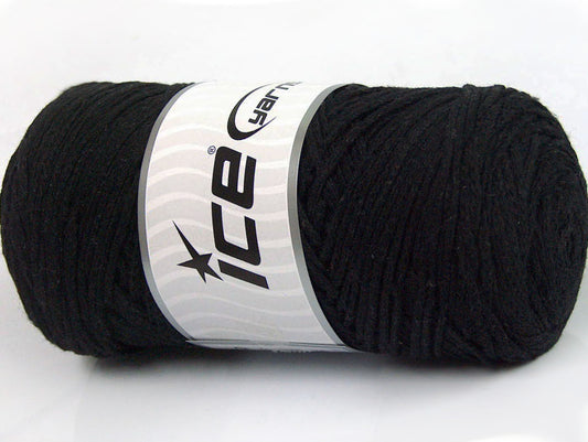 250 gr ICE YARNS MACRAME COTTON BULKY (100% Cotton) Hand Knitting Yarn Black
