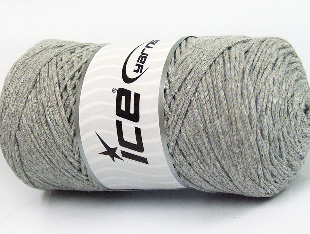 250 gr ICE YARNS MACRAME COTTON (100% Cotton) Hand Knitting Yarn Light Grey