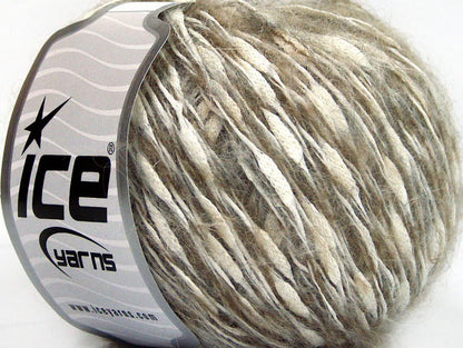 Lot of 8 Skeins ICE SALE WINTER (20% Mohair 20% Wool) Yarn Camel Grey White