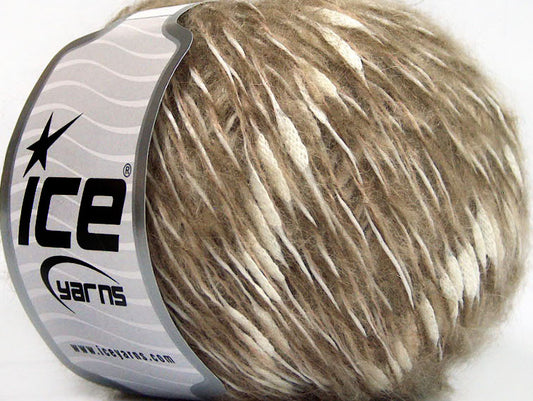 Lot of 8 Skeins ICE SALE WINTER (20% Mohair 20% Wool) Yarn Camel White