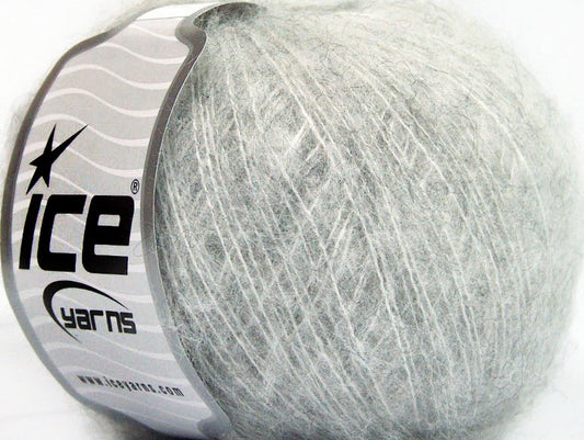 Lot of 10 Skeins ICE KID MOHAIR FINE (30% Kid Mohair) Yarn Light Grey