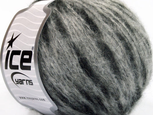 Lot of 8 Skeins ICE SALE WINTER (40% Wool) Hand Knitting Yarn Grey Black