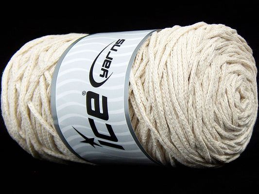 250 gr ICE YARNS MACRAME COTTON BULKY (100% Cotton) Yarn Off White