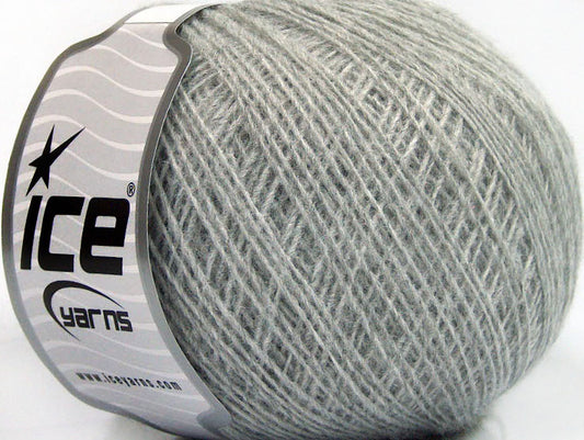 Lot of 8 Skeins Ice Yarns ACRYL CORD FINE Hand Knitting Yarn Light Grey
