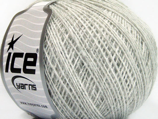 Lot of 8 Skeins ICE ACRYL CORD FINE Hand Knitting Yarn Light Grey