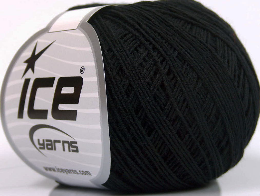 Lot of 8 Skeins Ice Yarns SALE SUMMER (67% Cotton) Hand Knitting Yarn Black