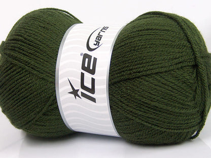 Lot of 4 x 100gr Skeins Ice Yarns GONCA Hand Knitting Yarn Khaki