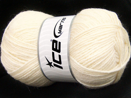 Lot of 4 x 100gr Skeins Ice Yarns ALPACA CLASSIC (25% Alpaca 25% Wool) Yarn Cream