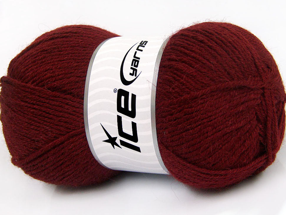 Lot of 4 x 100gr Skeins Ice Yarns ALPACA CLASSIC (25% Alpaca 25% Wool) Yarn Burgundy