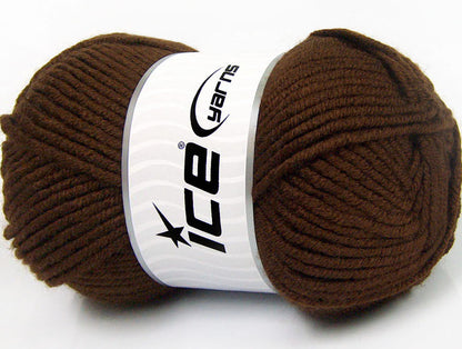 Lot of 4 x 100gr Skeins Ice Yarns LACQUER Hand Knitting Yarn Dark Brown