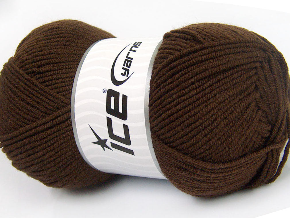 Lot of 4 x 100gr Skeins Ice Yarns CLASSIC ARAN Hand Knitting Yarn Dark Brown