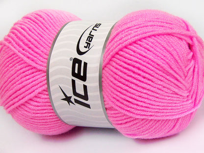 Lot of 4 x 100gr Skeins ICE CLASSIC ARAN Hand Knitting Yarn Pink