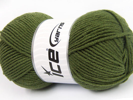 Lot of 4 x 100gr Skeins ICE CLASSIC ARAN Hand Knitting Yarn Khaki