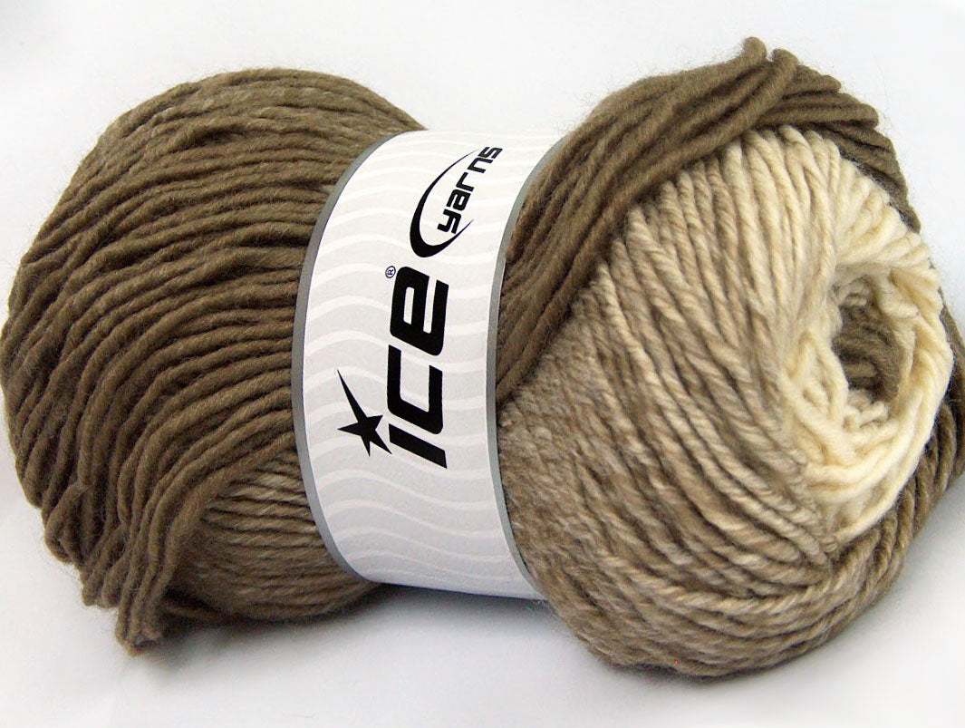 Lot of 4 x 100gr Skeins ICE FANTASIA (25% Wool) Hand Knitting Yarn Camel Cream