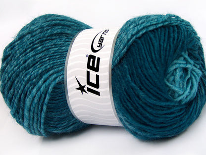 Lot of 4 x 100gr Skeins Ice Yarns FANTASIA (25% Wool) Yarn Turquoise Shades