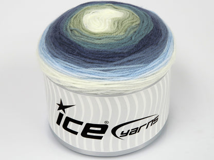 Lot of 2 x 150gr Skeins Ice Yarns CAKES DK Yarn Green Shades Blue Shades Cream