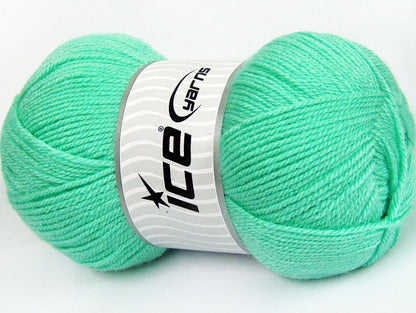 Lot of 4 x 100gr Skeins ICE GONCA Hand Knitting Yarn Mint Green