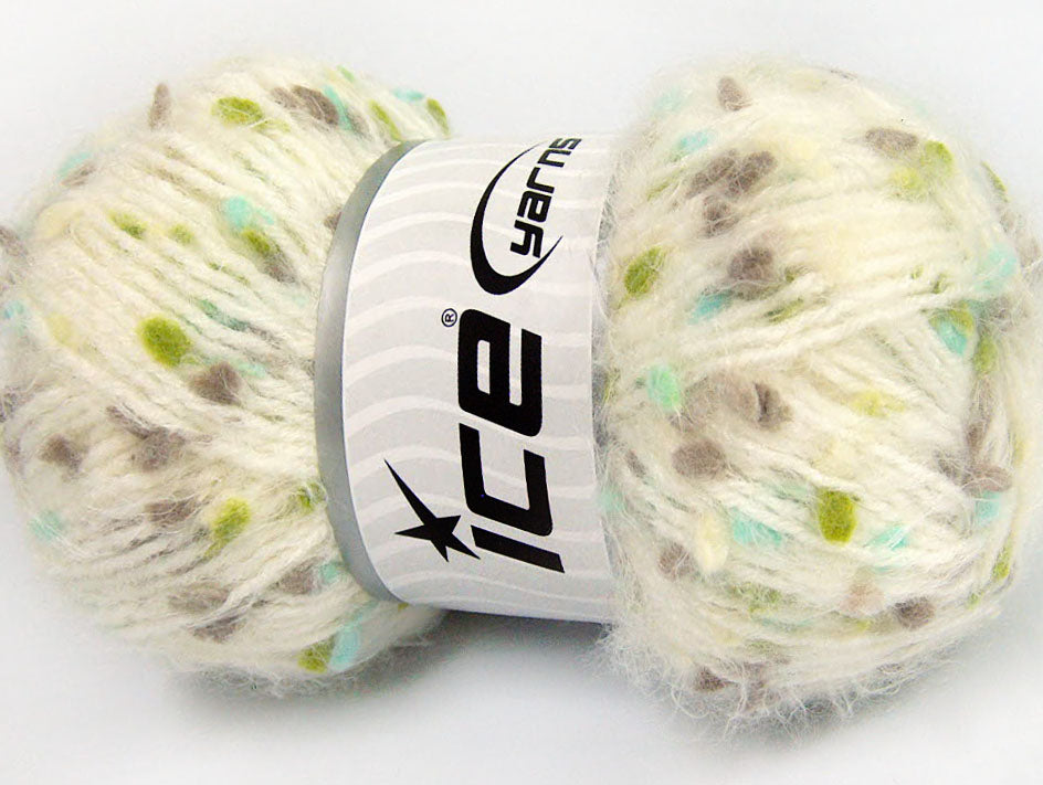 Lot of 3 x 100gr Skeins Ice Yarns BONIBON Yarn Cream Camel Turquoise Green