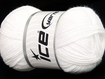 Lot of 4 x 100gr Skeins Ice Yarns BAMBOO BABY (60% Bamboo) Yarn White