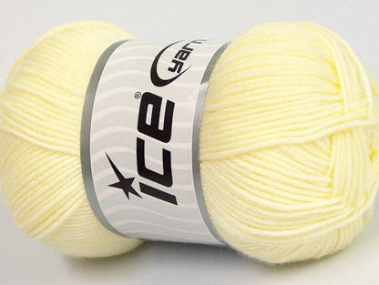 Lot of 4 x 100gr Skeins ICE BAMBOO BABY (60% Bamboo) Yarn Light Yellow