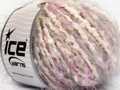 Lot of 4 x 100gr Skeins ICE SALE EYELASH BLEND Yarn Pink Lilac White