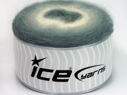 Lot of 2 x 200gr Skeins Ice Yarns CAKES ANGORA (20% Angora 20% Wool) Yarn Grey Shades White