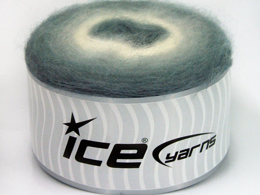 Lot of 2 x 200gr Skeins Ice Yarns CAKES ANGORA (20% Angora 20% Wool) Yarn Grey Shades White