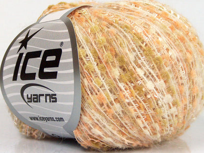 Lot of 8 Skeins ICE SALE MOHAIR-WOOL BLEND (35% Kid Mohair) Yarn Salmon Cream Olive Green