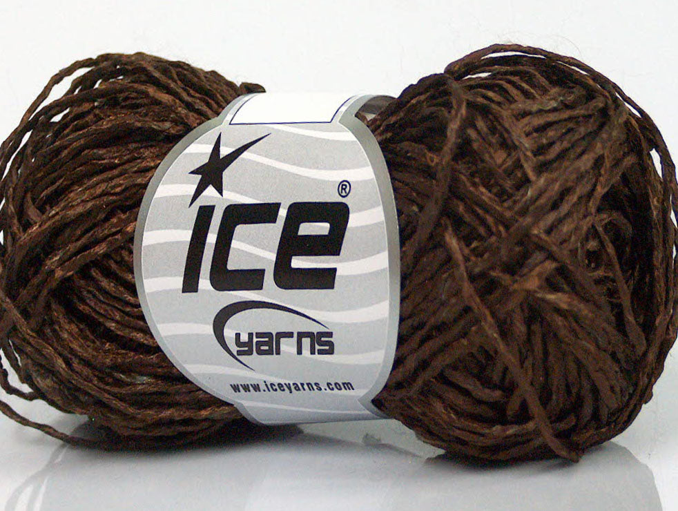 Lot of 8 Skeins ICE SALE SUMMER (100% Viscose) Hand Knitting Yarn Brown