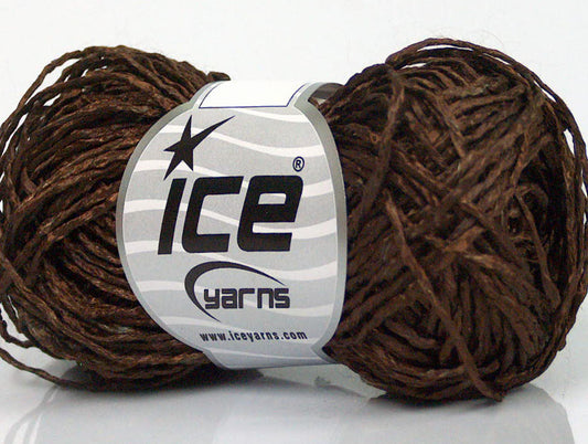 Lot of 8 Skeins ICE SALE SUMMER (100% Viscose) Hand Knitting Yarn Brown