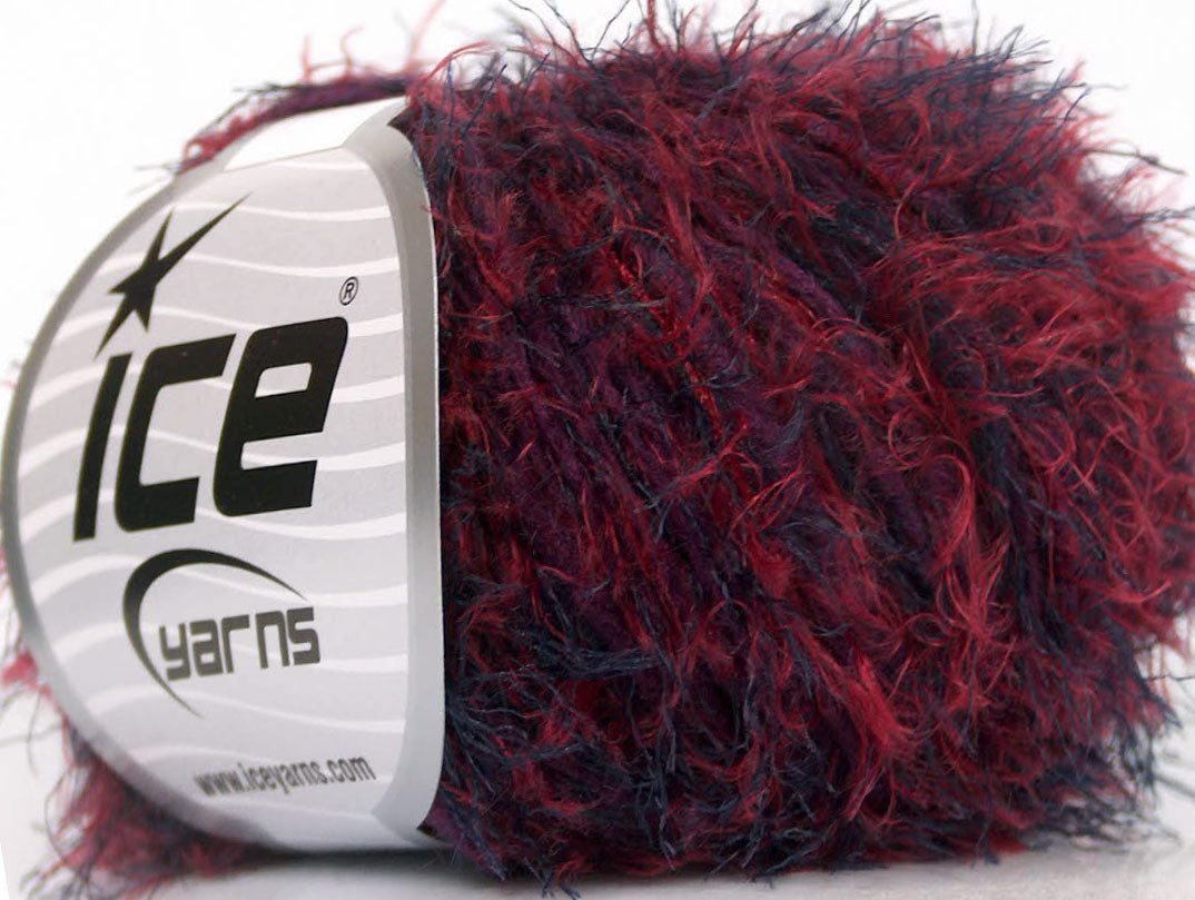 Lot of 8 Skeins ICE SALE EYELASH BLEND Yarn Purple Burgundy Maroon