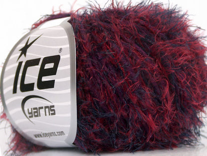 Lot of 8 Skeins ICE SALE EYELASH BLEND Yarn Purple Burgundy Maroon