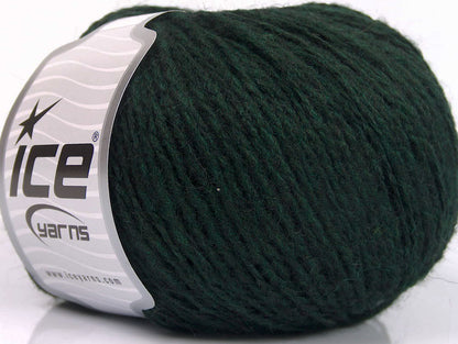 Lot of 8 Skeins ICE WOOL LIGHT (50% Wool) Hand Knitting Yarn Dark Green