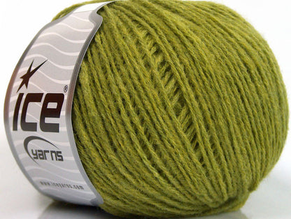 Lot of 8 Skeins Ice Yarns RONDO WOOL (40% Wool) Hand Knitting Yarn Green