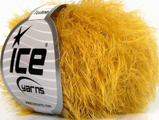 Lot of 8 Skeins Ice Yarns TECHNO Hand Knitting Yarn Light Gold