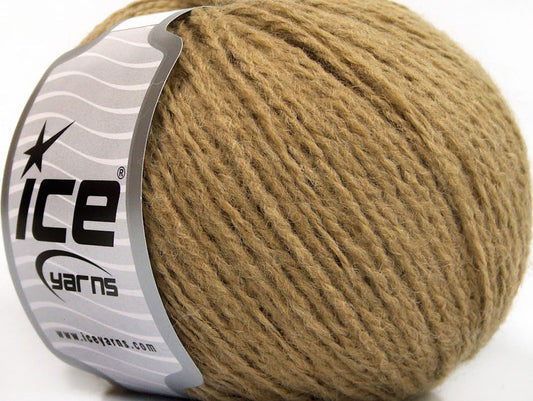 Lot of 8 Skeins Ice Yarns WOOL LIGHT (50% Wool) Hand Knitting Yarn Cafe Latte