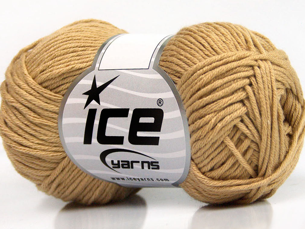 Lot of 8 Skeins Ice Yarns BABY SUMMER DK (50% Cotton) Yarn Light Brown