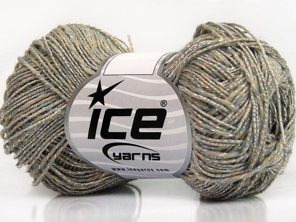 Lot of 8 Skeins Ice Yarns GINA VISCOSE (35% Viscose) Yarn Camel Grey