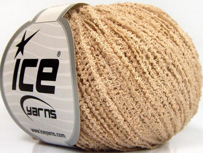 Lot of 8 Skeins ICE COTTON BOUCLE FINE (100% Cotton) Yarn Dark Cream
