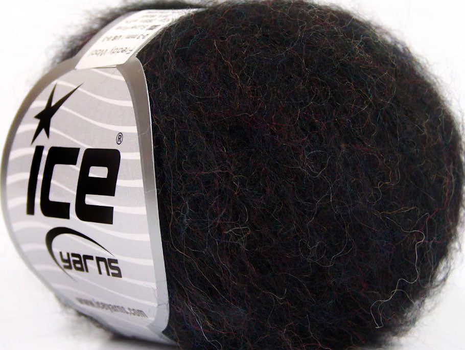 Lot of 10 Skeins Ice Yarns FREDDY WOOL (26% Wool 16% Viscose) Yarn Black Melange
