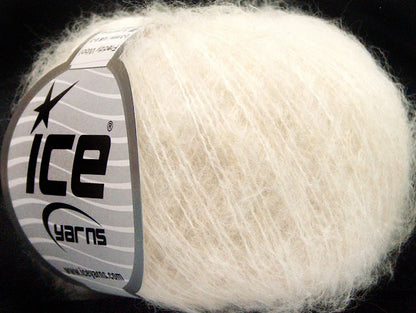 Lot of 10 Skeins ICE FREDDY WOOL (26% Wool 16% Viscose) Yarn Cream