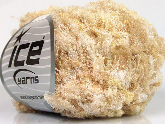 Lot of 8 Skeins Ice Yarns SALE EYELASH Hand Knitting Yarn Beige White