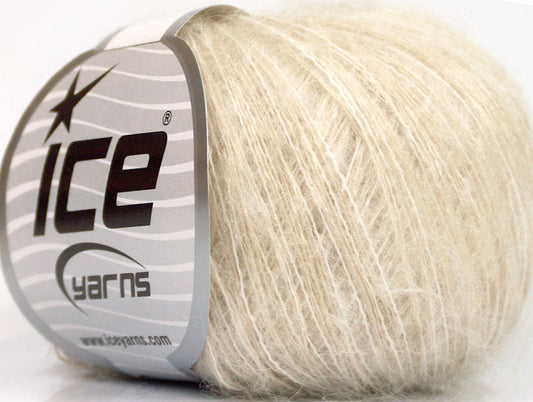 Lot of 10 Skeins ICE PACE KID MOHAIR (30% Kid Mohair 30% Wool) Yarn Cream White