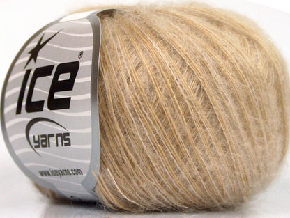 Lot of 10 Skeins ICE PACE KID MOHAIR (30% Kid Mohair 30% Wool) Yarn Cafe Latte