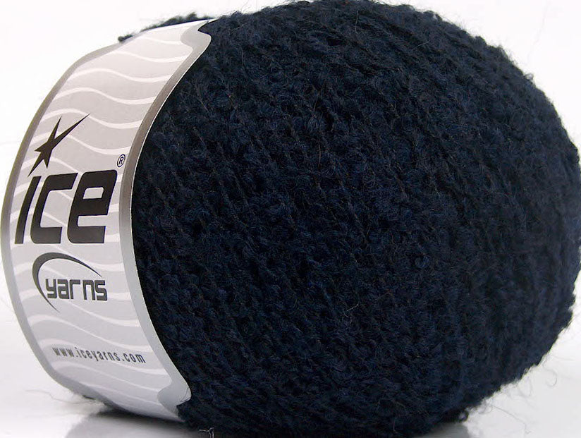 Lot of 8 Skeins Ice Yarns ALPACA BOUCLE FINE (25% Alpaca 25% Wool) Yarn Dark Navy